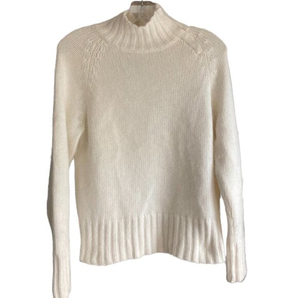 SARAH SPENCER Neutral Angora Lambswool Blend Fuzzy Knit Sweater US M - Picture 5 of 7